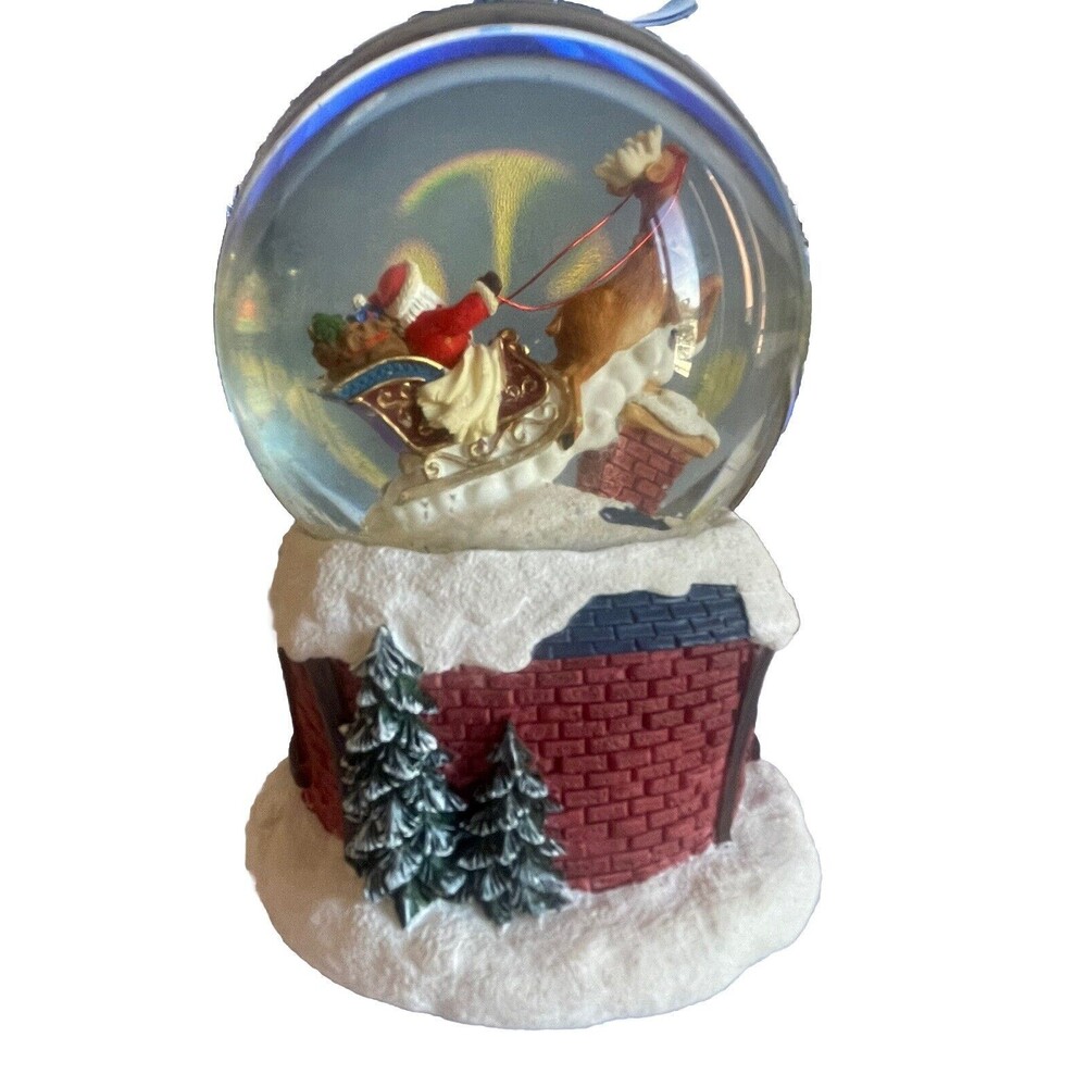 Alberte Price Musical Santa Claus Snow Globe with Teddy Bear - Christmas Holiday